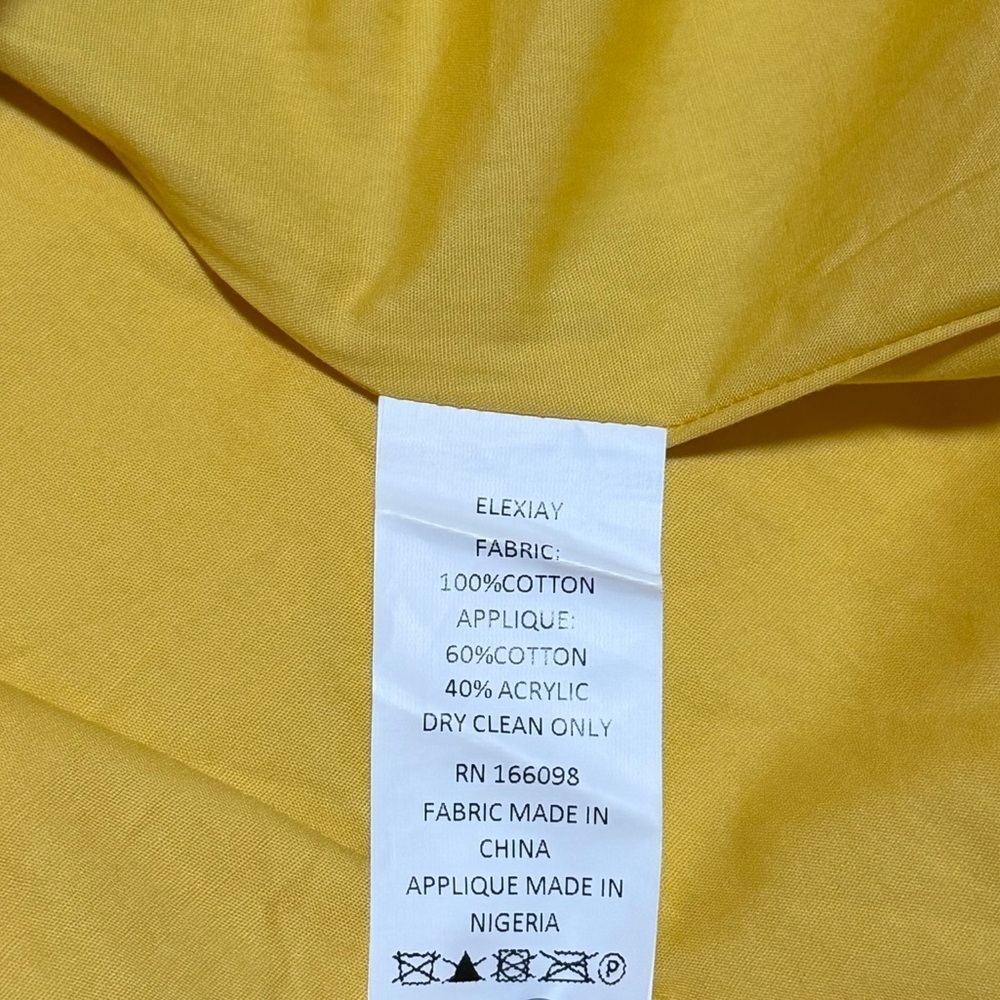 Elexiay Kwara Dress in Yellow - Size Medium - Picture 10 of 10